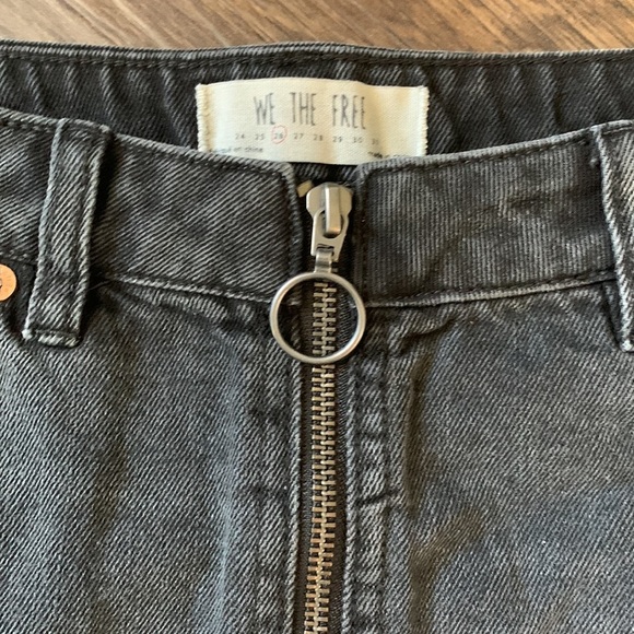New with tags We The Free Free People black denim zip up edgy mini skirt size 26 - Picture 3 of 4